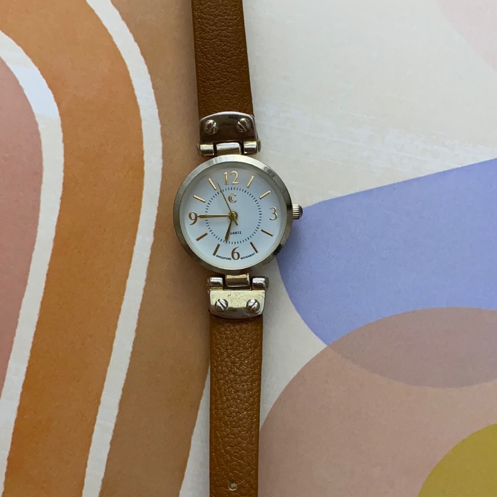 Brown leather watch